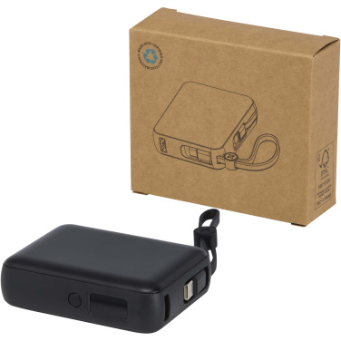 Logotrade corporate gifts photo of: Acrux 10.000 mAh 35W tablet power bank with built in Type-C cable - made from recycled plastic