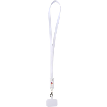 Logotrade promotional merchandise picture of: Franz recycled plastic smartphone lanyard with built-in data sync and 65W fast charge 5-in-1 cable