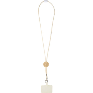 Logotrade promotional gifts photo of: Adhab smartphone lanyard with bamboo details