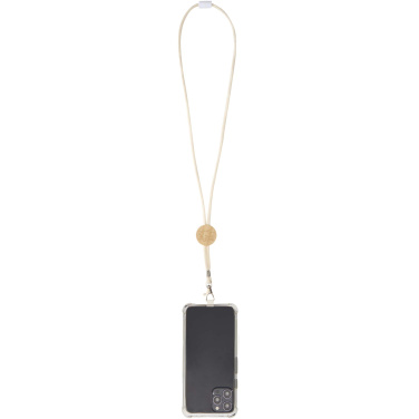 Logotrade advertising product picture of: Adhab smartphone lanyard with bamboo details