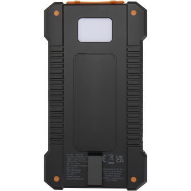 Logo trade promotional items image of: Altair 5000 mAh 10W recycled plastic rugged solar power bank with built-in torch