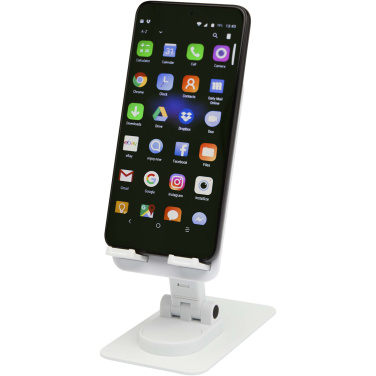 Logotrade promotional product picture of: Alhena recycled plastic foldeable phone holder with metal desk stand