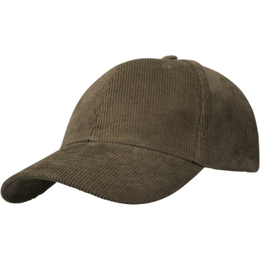 Logo trade promotional item photo of: Hutton 6 panel recycled corduroy cap