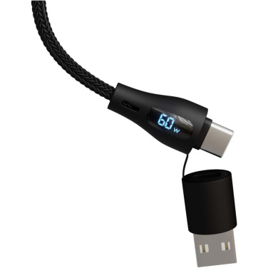 Logotrade promotional gift image of: SCX.design C51 60W 5-in-1 rPET fast charging cable with display