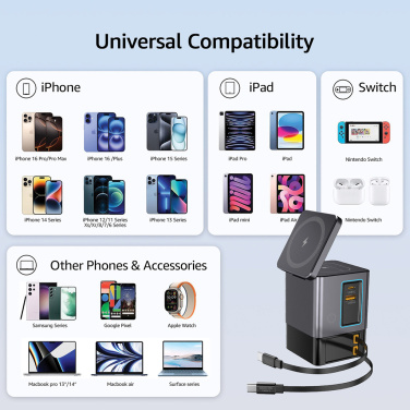 Logotrade promotional merchandise image of: Urban Vitamin Sacramento 105W GAN charger+retractable cables