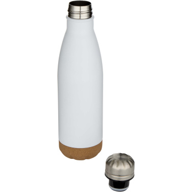 Logotrade promotional giveaway picture of: Cove 500 ml double wall vacuum insulated stainless steel water bottle with cork details