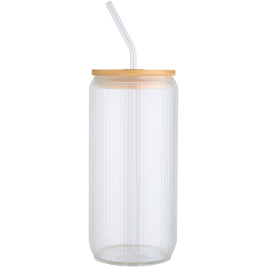 Logotrade corporate gift picture of: Mirage 500 ml single-walled borosilicate glass jar with bamboo lid