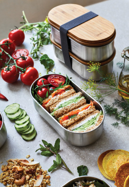 Logo trade promotional giveaways picture of: Black+Blum Stainless Steel Double Bento Box