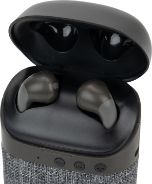 Logotrade corporate gift picture of: Bluetooth Speaker HF01 with Built-in Earbuds 2 in 1