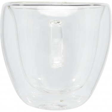 Logo trade reklaamkingid foto: Manti 2-osaline 100 ml topeltseinaga klaasist tass bambusest alusega 