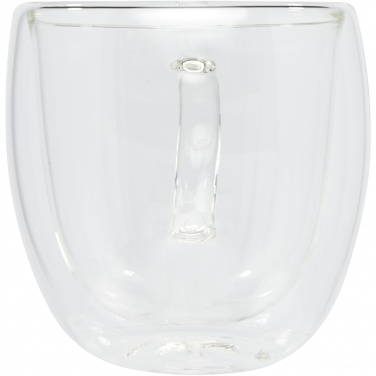 Logo trade reklaamtoote pilt: Manti 2-osaline 250 ml topeltseinaga klaasist tass bambusest alusega 