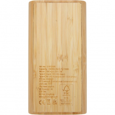 Logotrade reklaamkingi foto: Tulda 20 000 mAh bambusest akupank