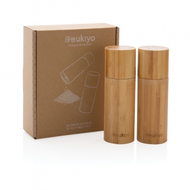 Logo trade ärikingituse pilt: Ukiyo bambusest soola- ja pipraveski komplekt