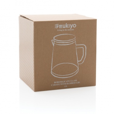 Logo trade firmakingid foto: Ukiyo boorsilikaatklaasist karahvin bambusest kaanega 1,2L