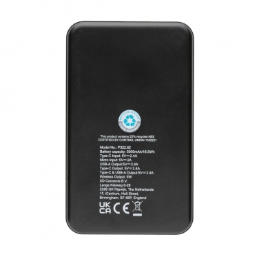 Logo trade ärikingi pilt: RCS taaskasutatud plastist 5000 mAh 5W juhtmevaba akupank