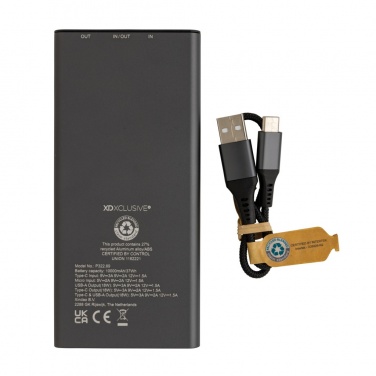 Logo trade reklaamkingi pilt: Terra RCS taaskasutatud 18 W alumiiniumist akupank 10 000 mAh