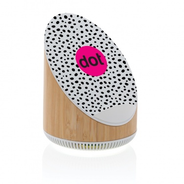 Logo trade firmakingid foto: Ovate bambusest 5W kõlar koos 15W juhtmevaba laadijaga