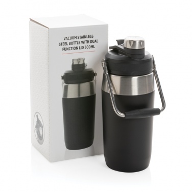 Logotrade reklaamtoote foto: Kahe funktsiooniga roostevabast terasest vaakumpudel 500 ml