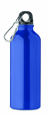 Logo trade reklaamkingituse pilt: Taaskasutatud alumiiniumist valmistatud ühekordse seinaga joogipudel 500 ml karabiiniga
