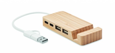 Logo trade meene pilt: Bambusest USB 4 pordiga jaotur