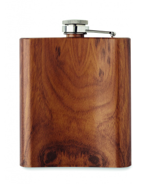 Logotrade reklaamkingituse foto: Puiduimitatsiooniga plasku 190 ml