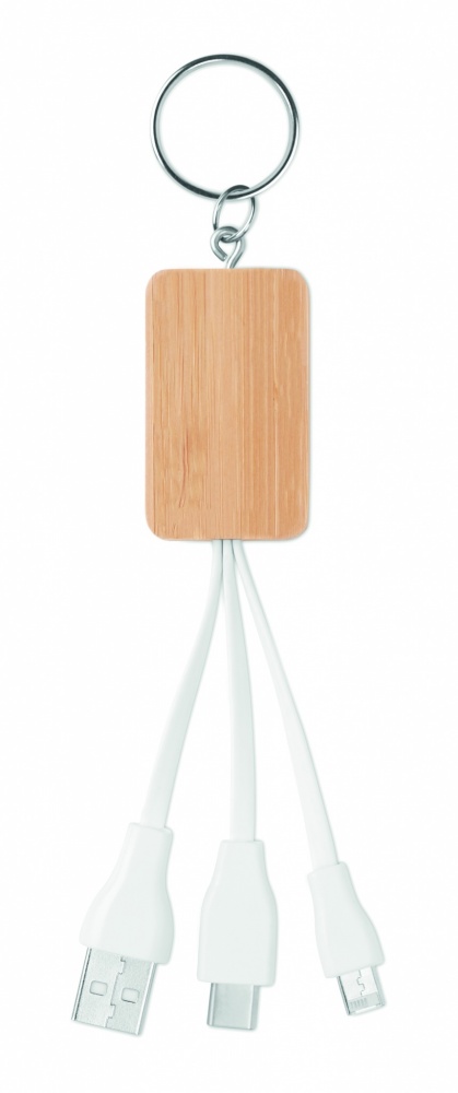 Logotrade reklaamtooted pilt: Bambusest 3-in-1 kaabel