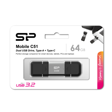 Logo trade reklaamtoote pilt: Mälupulk Silicon Power Mobile – C51 3.2, 64GB