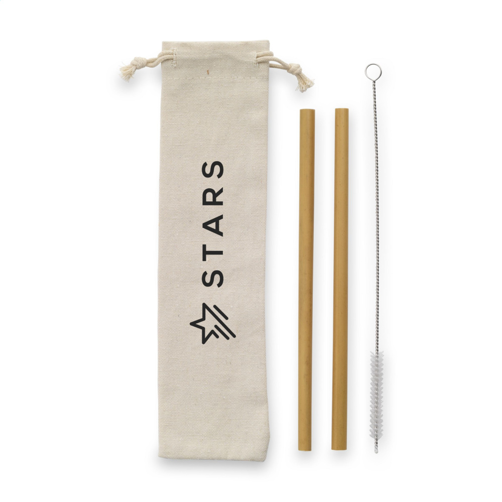 Logotrade ärikingid pilt: ECO Bamboe Straw Komplekt bambusest kõrred