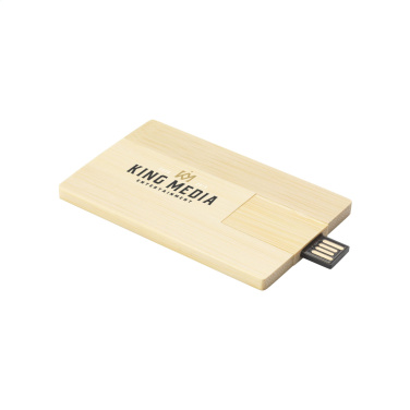 Logotrade meened pilt: Krediitkaardikujuline mälupulk bambusest 64 GB