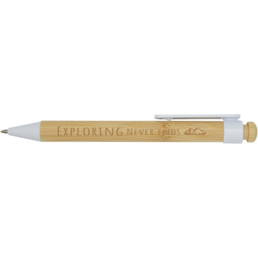 Logotrade firmakingitused pilt: Rattan bambusest ja taaskasutatud plastist pastapliiats (must tint)