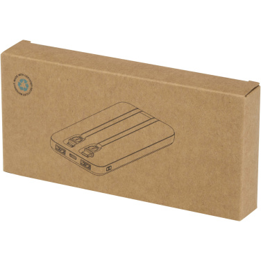Logotrade meene foto: Adhil 10 000 mAh 10W taaskasutatud plastist akupank kahe sisseehitatud kaabliga