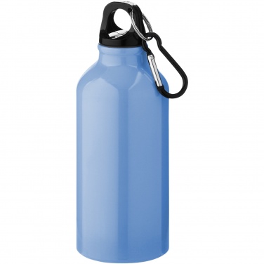 Logotrade mainoslahja tuotekuva: Oregon 400 ml:n alumiininen vesipullo karabiinikoukulla
