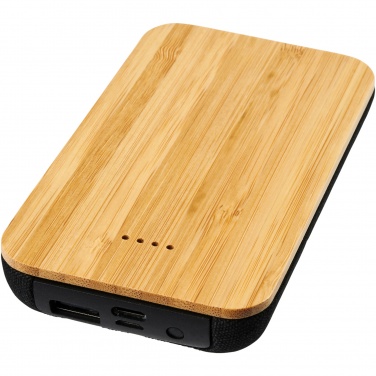 Logo trade mainostuote kuva: Langaton Future-varavirtalähde 6 000 mAh, bambua/kangasta