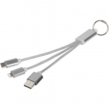 Logo trade liikelahja mainoslahja tuotekuva: Metal 3-in-1 -latauskaapeli avainketjulla