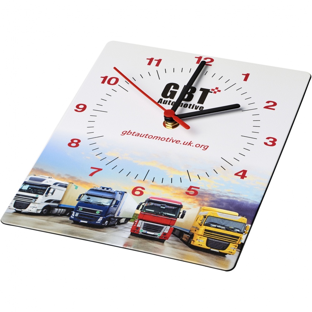 Logo trade liikelahja kuva: Brite-Clock®-seinäkello, suorakulmainen