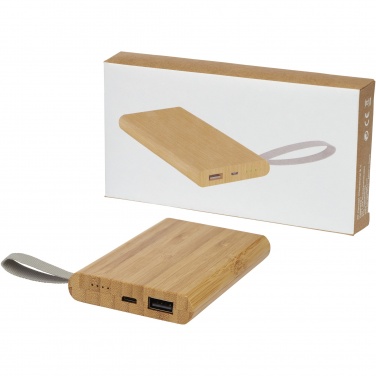 Logo trade liikelahjat mainoslahjat kuva: Tulda-varavirtalähde, 5 000 mAh, bambua