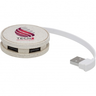 Logotrade mainoslahja ja liikelahja kuva: Kenzu vehnänolkinen USB-keskitin