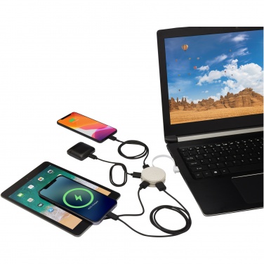 Logotrade mainostuote tuotekuva: Kenzu vehnänolkinen USB-keskitin