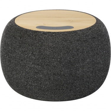 Logotrade mainostuote tuotekuva: Ecofiber bambusta ja RPET-muovista valmistettu Bluetooth® -kaiutin ja langaton latausalusta