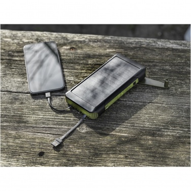 Logotrade mainostuote tuotekuva: Soldy 10 000 mAh:n RCS-kierrätetystä muovista valmistettu aurinkodynamovaravirtalähde