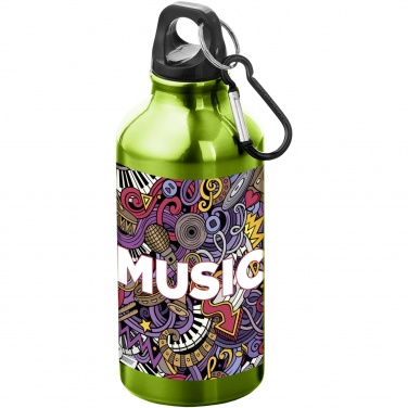 Logotrade mainostuote tuotekuva: Oregon 400 ml:n alumiininen vesipullo karabiinikoukulla