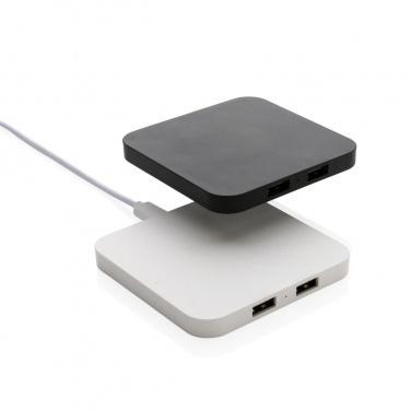 Logo trade liikelahja kuva: RCS 10W langaton laturi USB porteilla kierrätetystä muovista