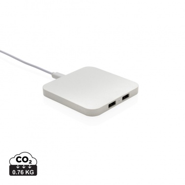 Logo trade mainoslahjat tuotekuva: RCS 10W langaton laturi USB porteilla kierrätetystä muovista