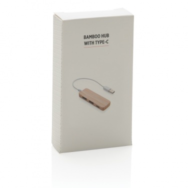 Logotrade mainoslahjat kuva: Bambuinen USB tyypin C hub