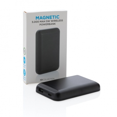 Logotrade liikelahja tuotekuva: Magneettinen 5000mAh 5W langaton virtapankki