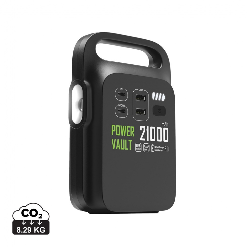 Logo trade mainoslahjat ja liikelahjat kuva: Power Vault 21000 kannettava virta-asema RCS muovista