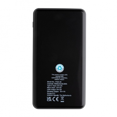 Logo trade mainoslahja ja liikelahja tuotekuva: RCS 8000mAh langaton varavirtalähde Rmuovista