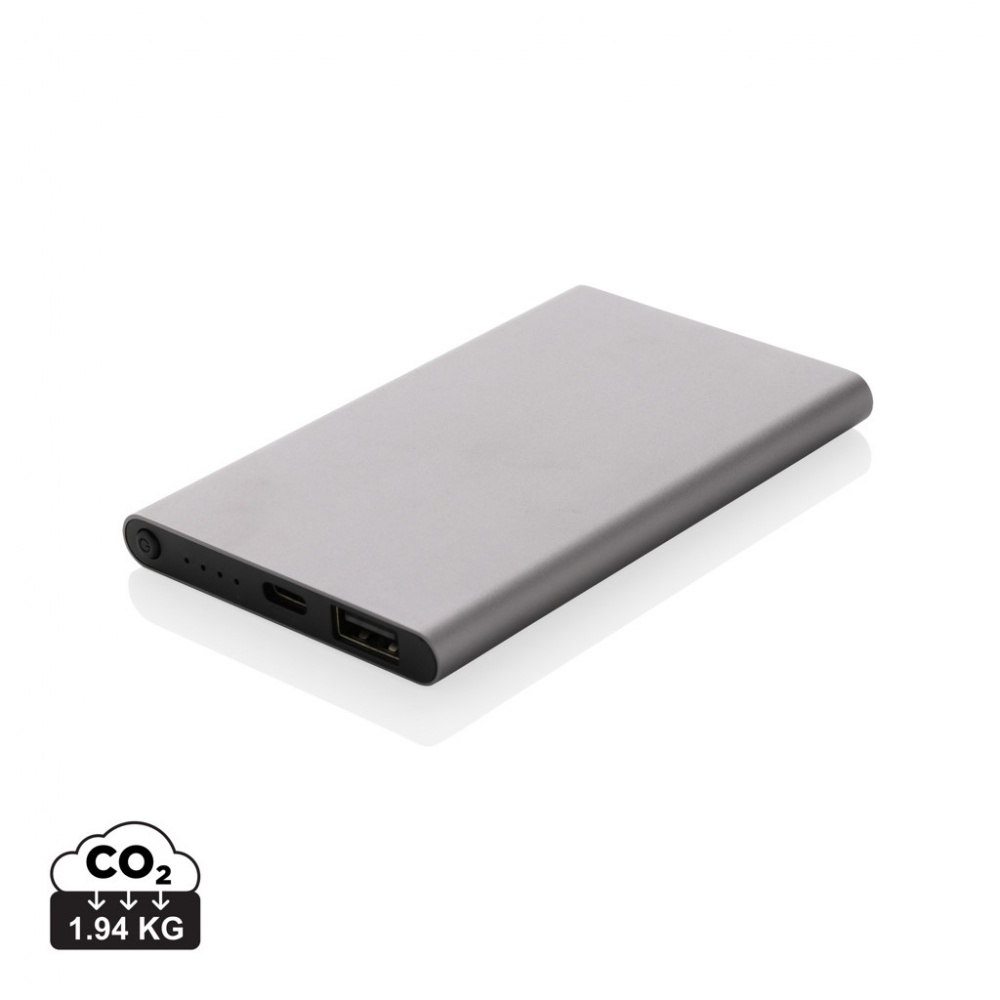 Logo trade liikelahja kuva: 4000mAh virtapankki USB-C:llä RCS muovista/alumiinista
