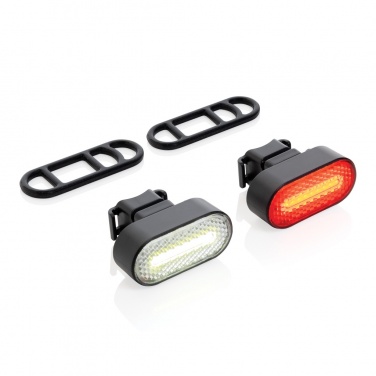 Logo trade mainostuotet tuotekuva: Lumino RCS kierrätysmuovinen USB-ladattava pyörävalosarja