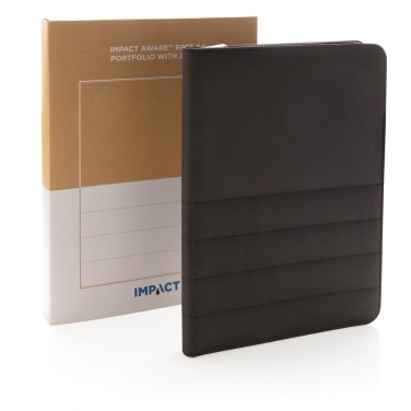 Logo trade mainoslahja kuva: Impact AWARE™ RPET A4 portfolio vetoketjulla